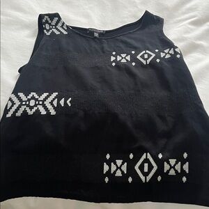 Eileen Fisher petite medium Black and White Geometric Tank Top